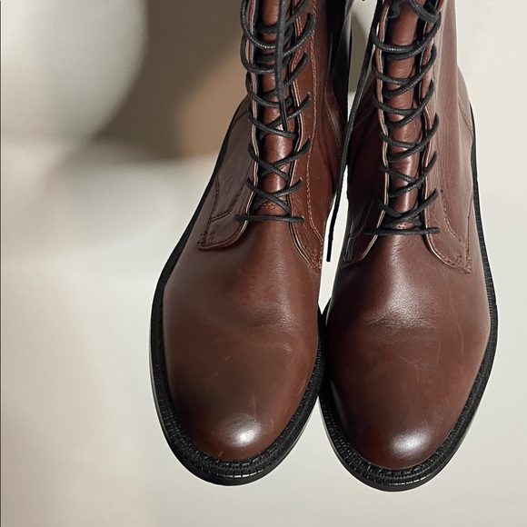 Sam Edelman | Women’s Nance Lace Up Tall Brown Leather Boots Size 8.5 NWOB - Picture 3 of 8